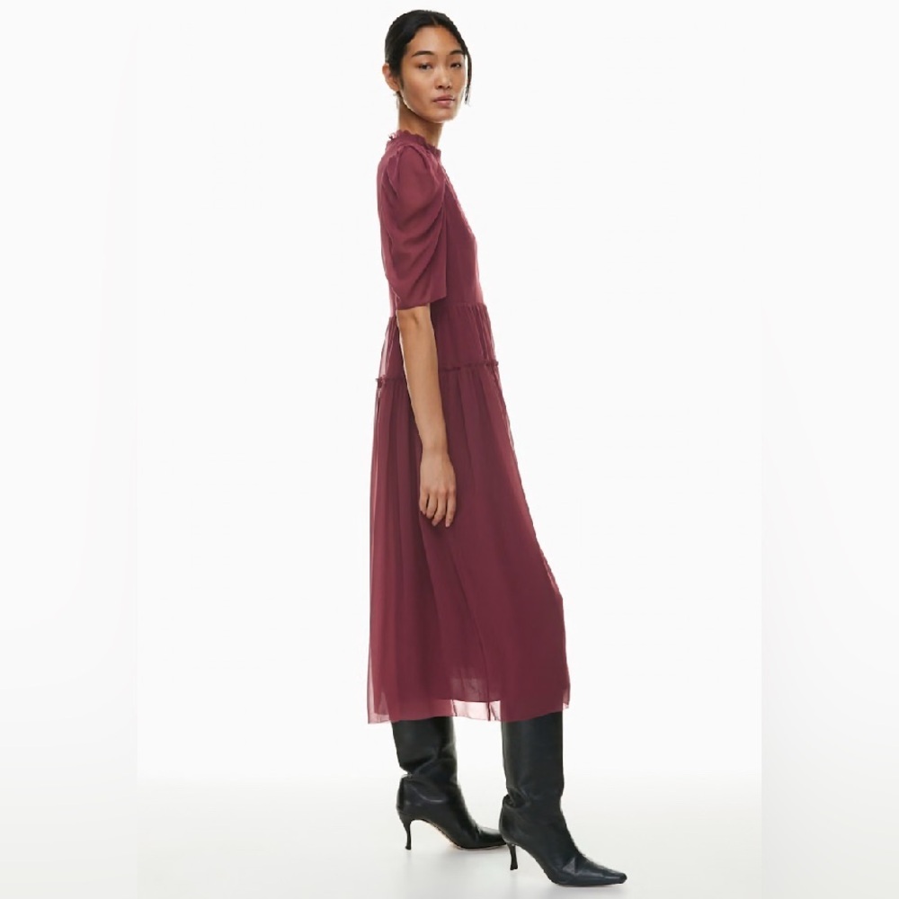 New Aritzia Wilfred Parlour Chiffon fit-and-flare maxi dress - Picture 2 of 15
